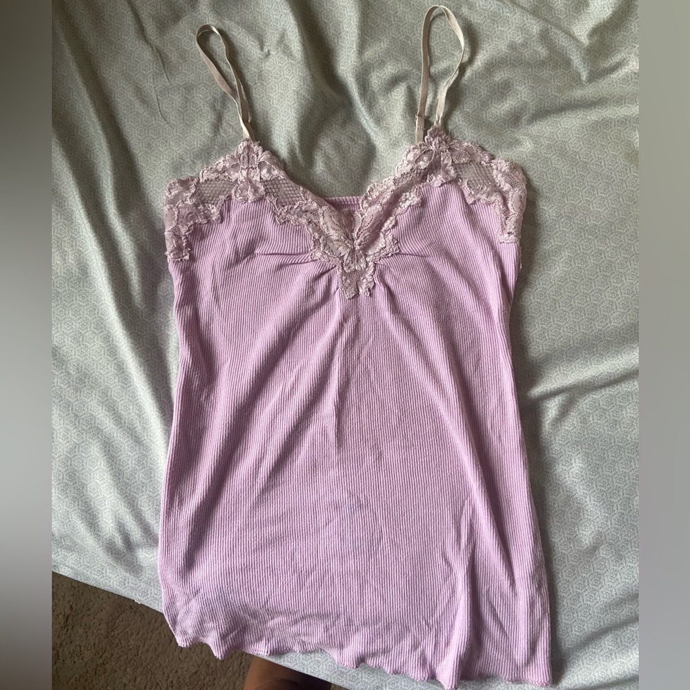 Lilac lace tank top